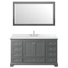 Custom image for Dark Gray with Polished Chrome Trim / Carrara Cultured Marble, Rectangular Sink / 58
