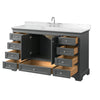 Custom image for Dark Gray with Polished Chrome Trim / Carrara Cultured Marble, Rectangular Sink / No Mirror