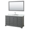 Custom image for Dark Gray with Polished Chrome Trim / White Carrara Marble, Oval Sink / 58