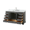 Custom image for Dark Gray with Polished Chrome Trim / White Carrara Marble, Rectangular Sink / No Mirror