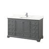 Custom image for Dark Gray with Polished Chrome Trim / Giotto Quartz, Rectangular Sink / No Mirror