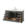 Custom image for Dark Gray with Polished Chrome Trim / Giotto Quartz, Rectangular Sink / No Mirror