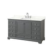 Custom image for Dark Gray with Polished Chrome Trim / Giotto Quartz, Rectangular Sink / No Mirror