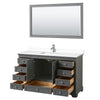 Custom image for Dark Gray with Polished Chrome Trim / White Cultured Marble, Rectangular Sink / 58