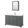 Custom image for Dark Gray with Polished Chrome Trim / White Cultured Marble, Rectangular Sink / Medicine Cabinet