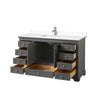 Custom image for Dark Gray with Polished Chrome Trim / White Cultured Marble, Rectangular Sink / No Mirror
