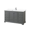 Custom image for Dark Gray with Polished Chrome Trim / White Cultured Marble, Rectangular Sink / No Mirror