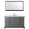 Custom image for Dark Gray with Polished Chrome Trim / White Cultured Marble, Rectangular Sink / 58