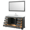 Custom image for Dark Gray with Polished Chrome Trim / White Cultured Marble, Rectangular Sink / 58