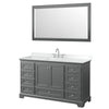 Custom image for Dark Gray with Polished Chrome Trim / White Cultured Marble, Rectangular Sink / 58