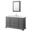 Custom image for Dark Gray with Polished Chrome Trim / White Cultured Marble, Rectangular Sink / Medicine Cabinet