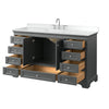 Custom image for Dark Gray with Polished Chrome Trim / White Cultured Marble, Rectangular Sink / No Mirror