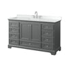 Custom image for Dark Gray with Polished Chrome Trim / White Cultured Marble, Rectangular Sink / No Mirror