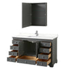 Custom image for Dark Gray with Polished Chrome Trim / White Quartz, Rectangular Sink / Medicine Cabinet