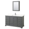 Custom image for Dark Gray with Polished Chrome Trim / White Quartz, Rectangular Sink / Medicine Cabinet