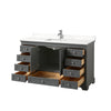 Custom image for Dark Gray with Polished Chrome Trim / White Quartz, Rectangular Sink / No Mirror