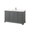 Custom image for Dark Gray with Polished Chrome Trim / White Quartz, Rectangular Sink / No Mirror