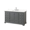 Custom image for Dark Gray with Polished Chrome Trim / White Quartz, Rectangular Sink / No Mirror