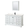 Custom image for White with Matte Black Trim / Carrara Cultured Marble, Rectangular Sink / Medicine Cabinet