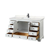 Custom image for White with Matte Black Trim / Carrara Cultured Marble, Rectangular Sink / No Mirror
