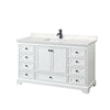 Custom image for White with Matte Black Trim / Carrara Cultured Marble, Rectangular Sink / No Mirror