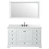 Custom image for White with Matte Black Trim / Carrara Cultured Marble, Rectangular Sink / 58