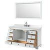Custom image for White with Matte Black Trim / Carrara Cultured Marble, Rectangular Sink / 58