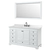 Custom image for White with Matte Black Trim / Carrara Cultured Marble, Rectangular Sink / 58