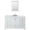 Custom image for White with Matte Black Trim / Carrara Cultured Marble, Rectangular Sink / Medicine Cabinet