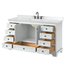 Custom image for White with Matte Black Trim / Carrara Cultured Marble, Rectangular Sink / No Mirror