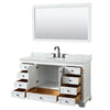 Custom image for White with Matte Black Trim / White Carrara Marble, Oval Sink / 58