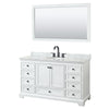 Custom image for White with Matte Black Trim / White Carrara Marble, Oval Sink / 58