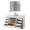 Custom image for White with Matte Black Trim / White Carrara Marble, Oval Sink / Medicine Cabinet