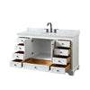 Custom image for White with Matte Black Trim / White Carrara Marble, Oval Sink / No Mirror