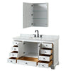 Custom image for White with Matte Black Trim / White Carrara Marble, Rectangular Sink / Medicine Cabinet