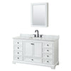 Custom image for White with Matte Black Trim / White Carrara Marble, Rectangular Sink / Medicine Cabinet