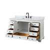 Custom image for White with Matte Black Trim / White Carrara Marble, Rectangular Sink / No Mirror