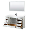 Custom image for White with Matte Black Trim / White Cultured Marble, Rectangular Sink / 58