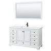 Custom image for White with Matte Black Trim / White Cultured Marble, Rectangular Sink / 58