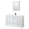 Custom image for White with Matte Black Trim / White Cultured Marble, Rectangular Sink / Medicine Cabinet
