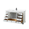 Custom image for White with Matte Black Trim / White Cultured Marble, Rectangular Sink / No Mirror
