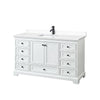 Custom image for White with Matte Black Trim / White Cultured Marble, Rectangular Sink / No Mirror