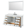 Custom image for White with Matte Black Trim / White Cultured Marble, Rectangular Sink / 58