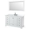 Custom image for White with Matte Black Trim / White Cultured Marble, Rectangular Sink / 58