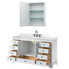 Custom image for White with Matte Black Trim / White Cultured Marble, Rectangular Sink / Medicine Cabinet