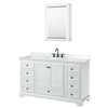 Custom image for White with Matte Black Trim / White Cultured Marble, Rectangular Sink / Medicine Cabinet