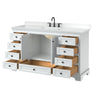 Custom image for White with Matte Black Trim / White Cultured Marble, Rectangular Sink / No Mirror