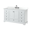 Custom image for White with Matte Black Trim / White Cultured Marble, Rectangular Sink / No Mirror
