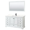 Custom image for White with Matte Black Trim / White Quartz, Rectangular Sink / 58
