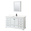 Custom image for White with Matte Black Trim / White Quartz, Rectangular Sink / Medicine Cabinet